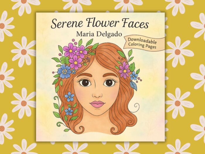 Coloring Book: Serene Flower Faces