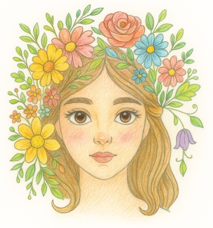 Serene Flower Faces – An Enchanting Coloring Book 🎨