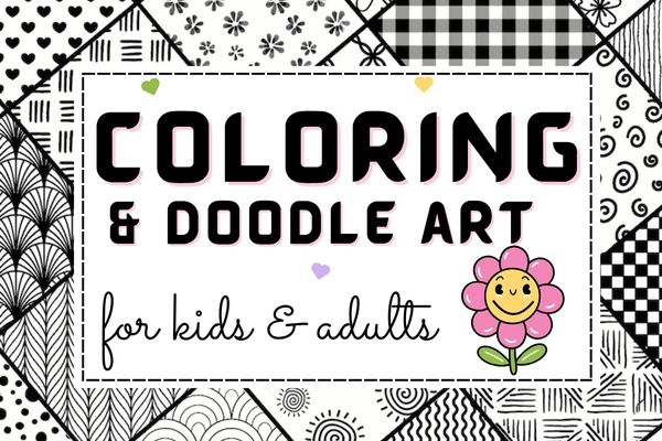 Coloring and Zentangle books – doodle art and creative printables for kids and adults